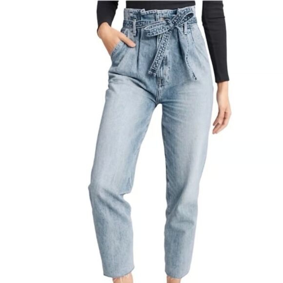 ABERCROMBIE & FITCH Ultra High Rise Paperbag Mom Jean 27/4R - Picture 1 of 6